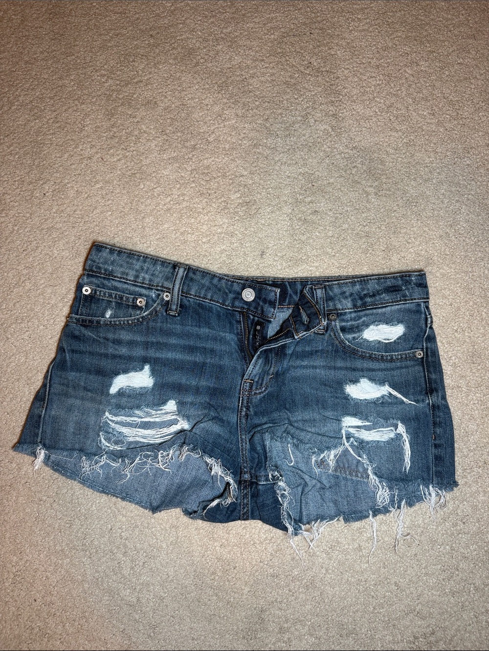 Lucky Brand Distressed Dark Blue Jean Shorts